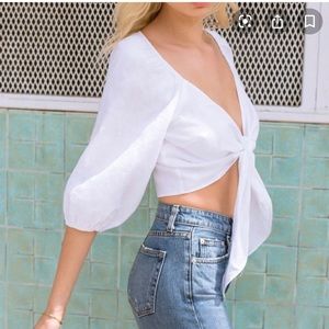 Reformation Peach Top Linen